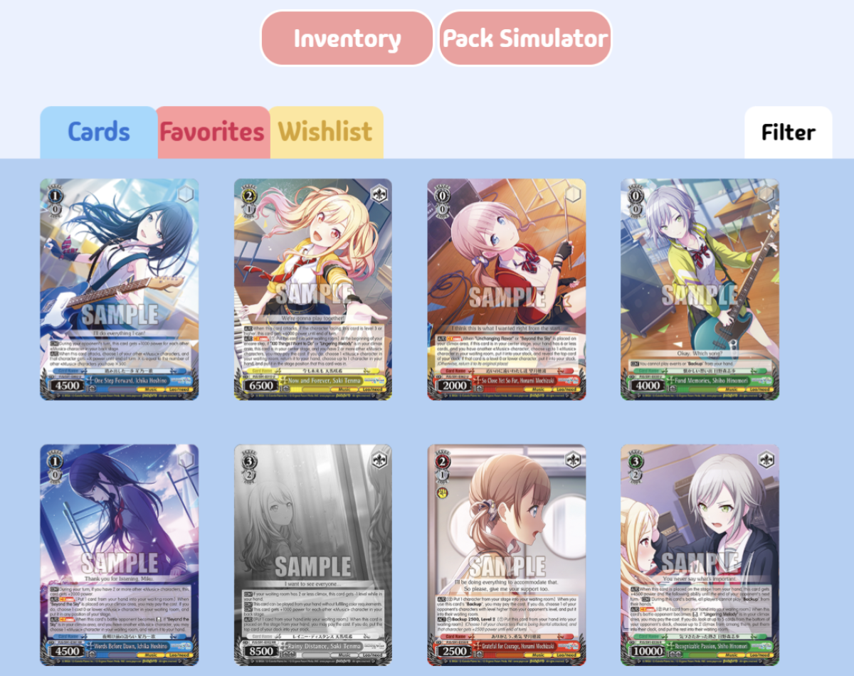 PRSK Weiss Schwarz Simulator preview
